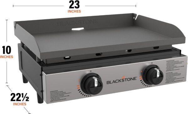 Blackstone 1666 22” Tabletop Griddle with Stainless Steel Faceplate, Powder Coated Steel, Black - Image 5