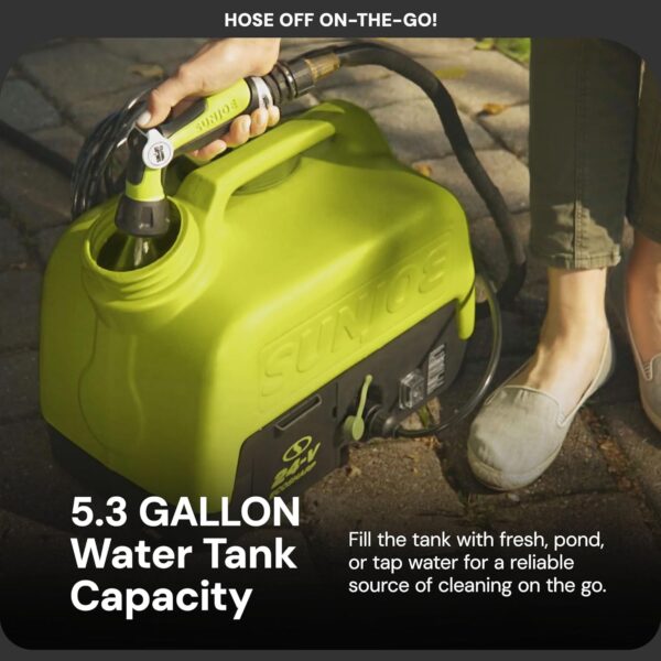 Sun Joe Cordless Portable Spray & Pressure Washer w/ Battery & Charger, 24V WA24C-LTE - Image 6