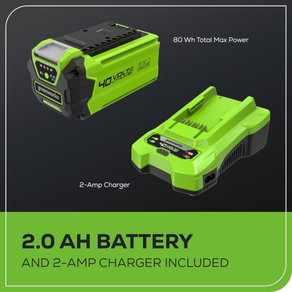 Greenworks 40V Lawn Care Combo Kit, Trimmer & Blower for Edging & Leaf Cleanup, 2.0Ah Battery & Charger (Gas-Free Yard Duo) - Image 8