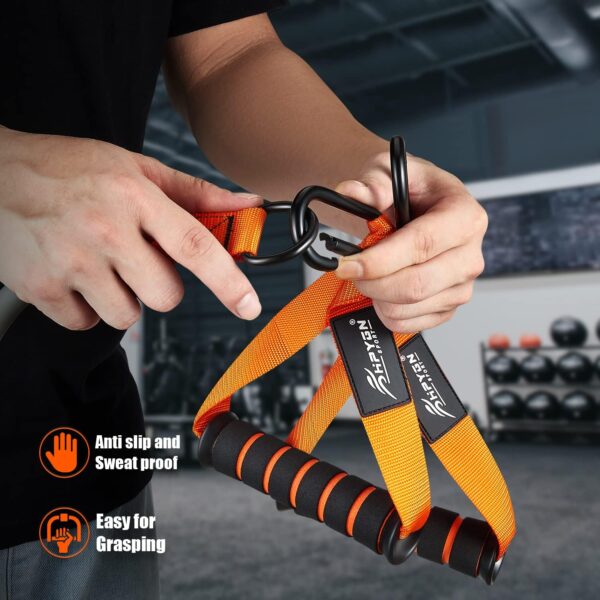 HPYGN Resistance Bands, Heavy Exercise Bands with Handles, Fitness Bands for Working Out, Workout Bands for Men, Weight Bands Set for Muscle Training, Strength, Slim, Yoga, Home Gym Equipment - Image 8