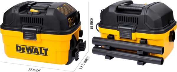 DEWALT DXV04T Portable 4 Gallon Wet/Dry Vacuum, Yellow - Image 2