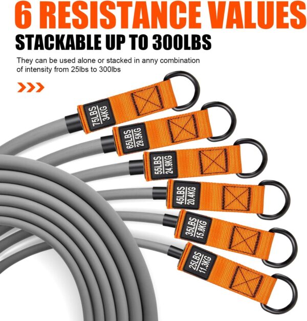 HPYGN Resistance Bands, Heavy Exercise Bands with Handles, Fitness Bands for Working Out, Workout Bands for Men, Weight Bands Set for Muscle Training, Strength, Slim, Yoga, Home Gym Equipment - Image 6