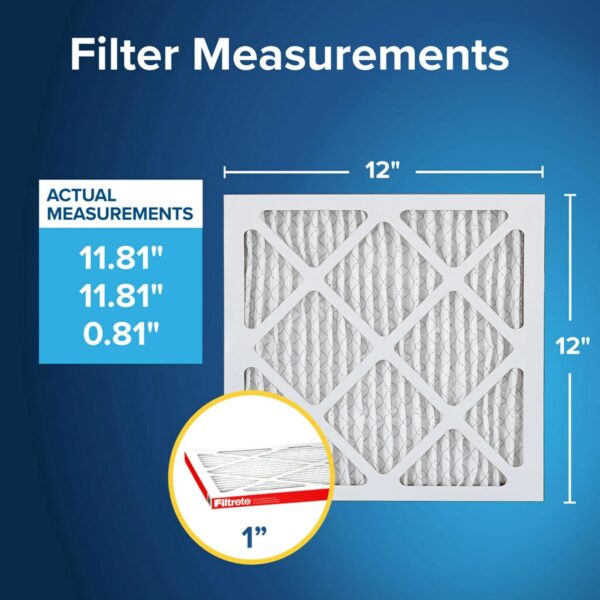 Filtrete 12x12x1 AC Furnace Air Filter, MERV 11, MPR 1000, Micro Allergen Defense, 3-Month Pleated 1-Inch Electrostatic Air Cleaning Filter, 6 Pack (Actual Size 11.81x11.81x0.81 in) - Image 9