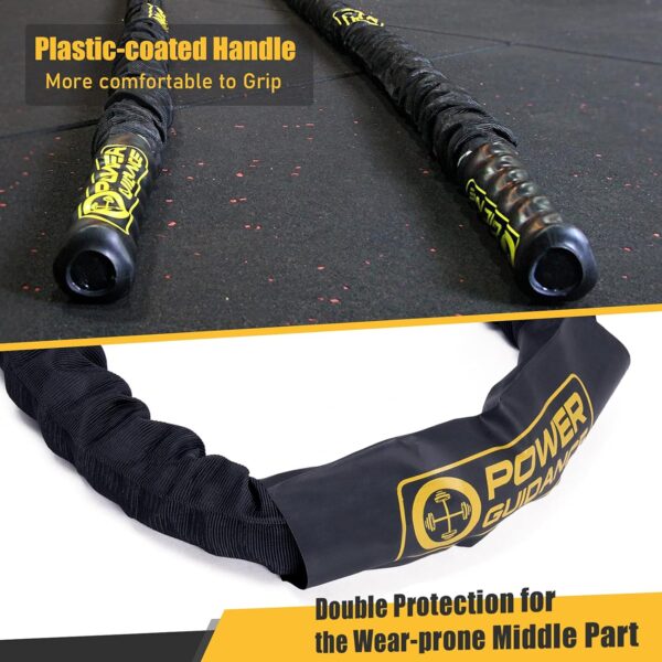 POWER GUIDANCE Battle Rope, 1.5/2 Inch Diameter Poly Dacron 30, 40, 50Ft Length Exercise Equipment for Home Gym & Outdoor Workout, Battle Rope Anchor Included… - Image 3