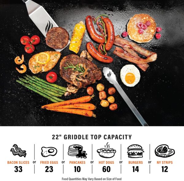 Blackstone 1666 22” Tabletop Griddle with Stainless Steel Faceplate, Powder Coated Steel, Black - Image 8