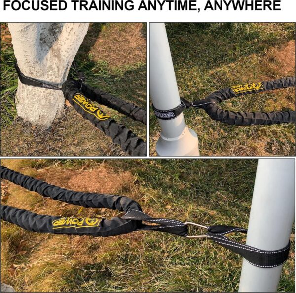 POWER GUIDANCE Battle Rope, 1.5/2 Inch Diameter Poly Dacron 30, 40, 50Ft Length Exercise Equipment for Home Gym & Outdoor Workout, Battle Rope Anchor Included… - Image 7